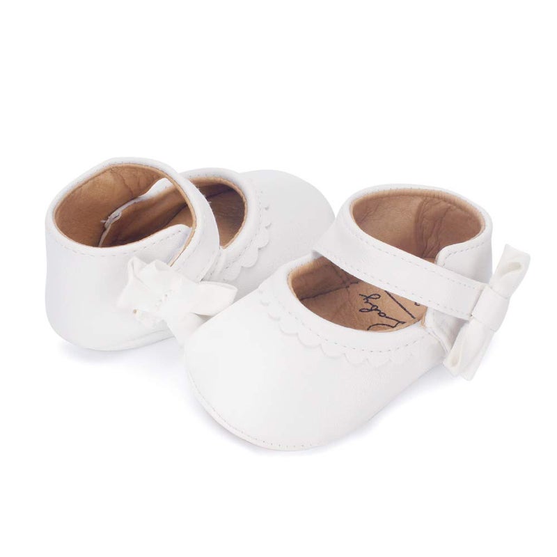 ESTAMICO Infant Baby Girls Ballet Flats Shoes Mary Jane Dress Shoes Toddler First Walkers White 6-12 Months - Image 3